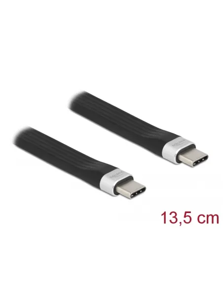 Delock 85770 Cable de Cinta Plana USB 3.2 Gen 2 FPC USB Type-C a USB Type-C™ 13,5 cm Negro