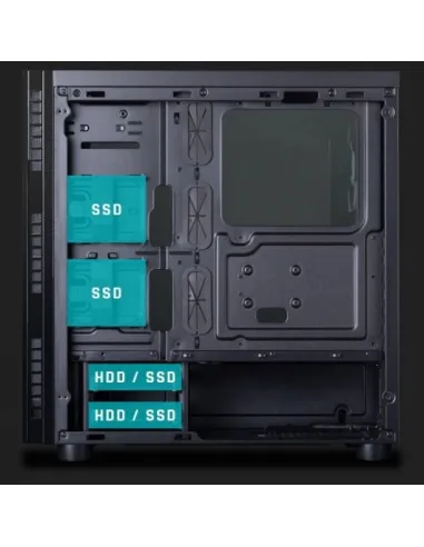 Hiditec NG-VX Cristal Templado USB 3.0 Negra